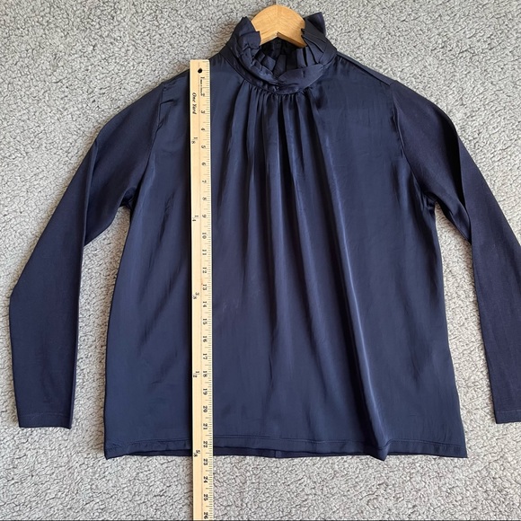 Banana Republic Mixed Media Ruffle Mock-Neck Top - Picture 7 of 11